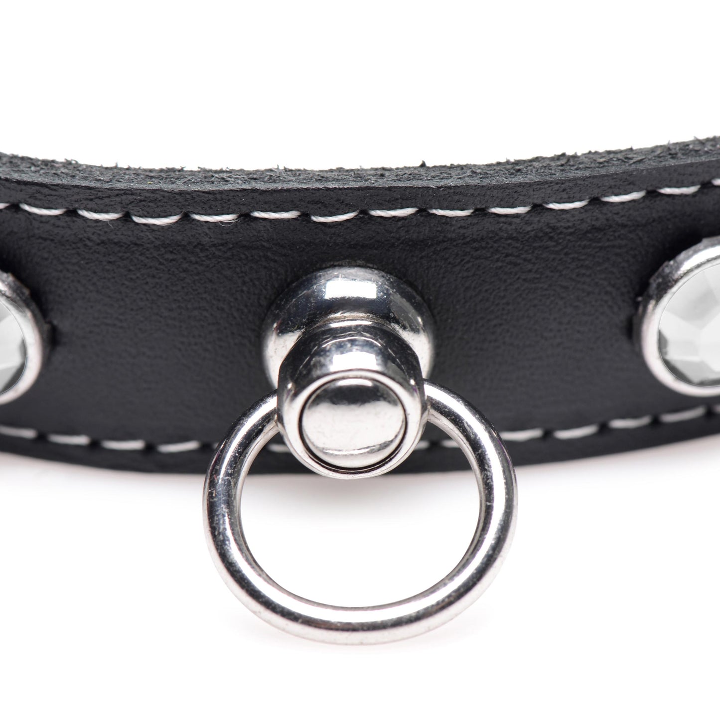 Bling Vixen Leather Choker with Rhinestones - Clear