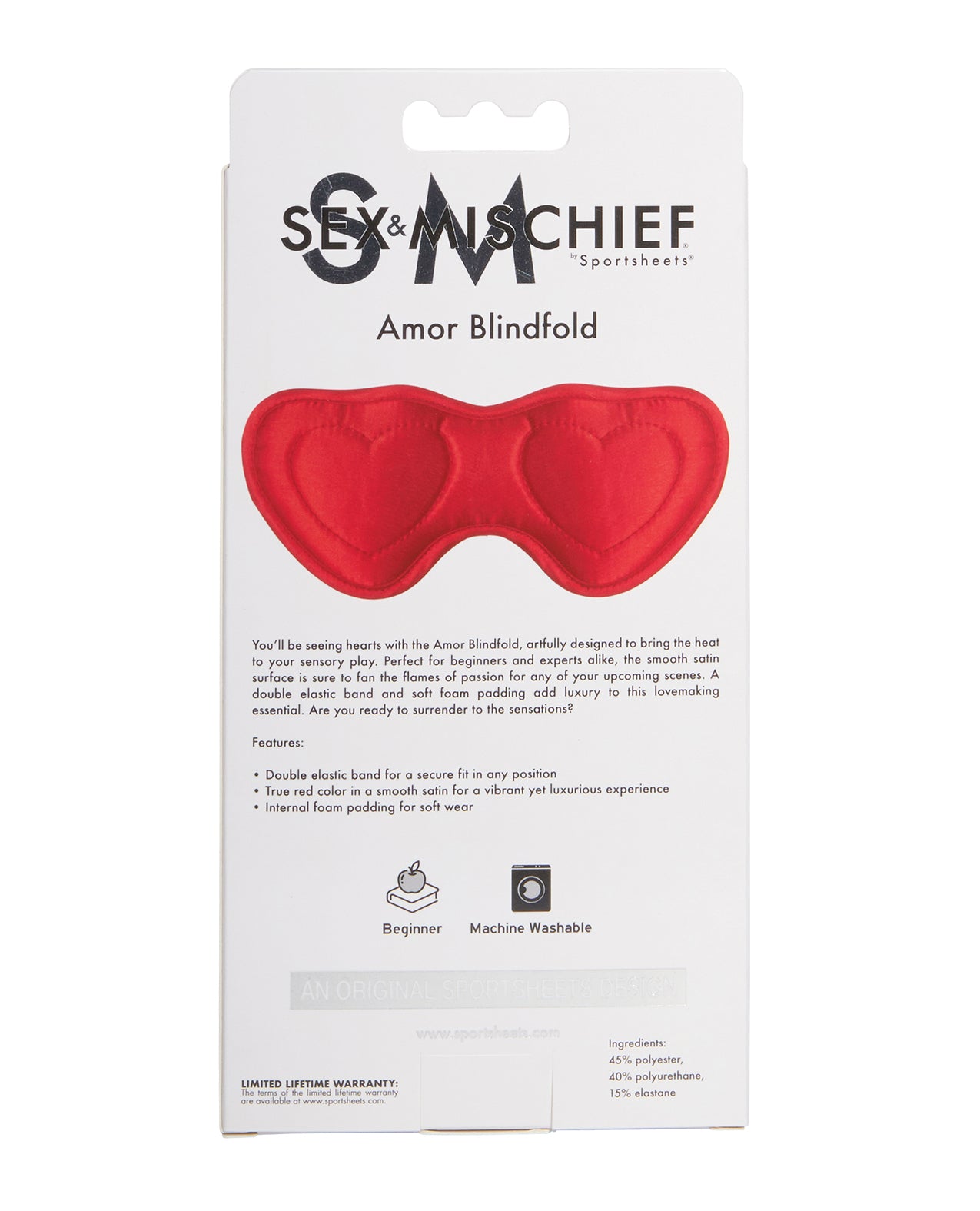 Sex & Mischief Amor Blindfold - Red
