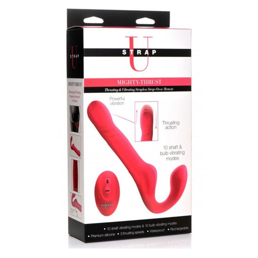 30X Thrusting and Vibrating Strapless Strap-On With Remote Control