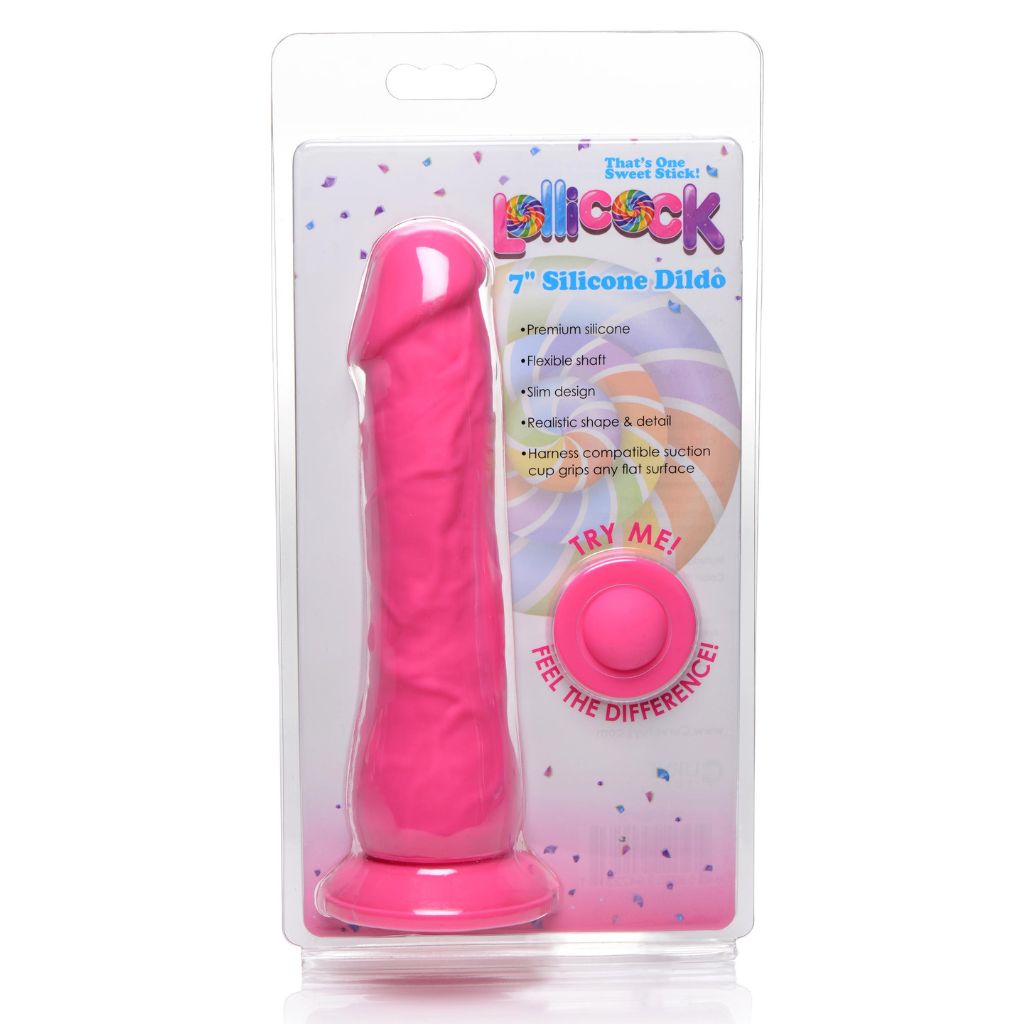 7 Inch Silicone Dildo - Cherry