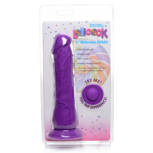 7 Inch Silicone Dildo - Grape