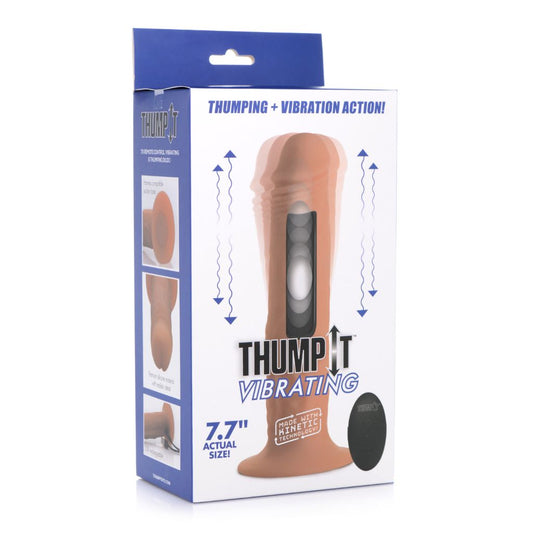 7X Remote Control Vibrating and Thumping Dildo - Medium