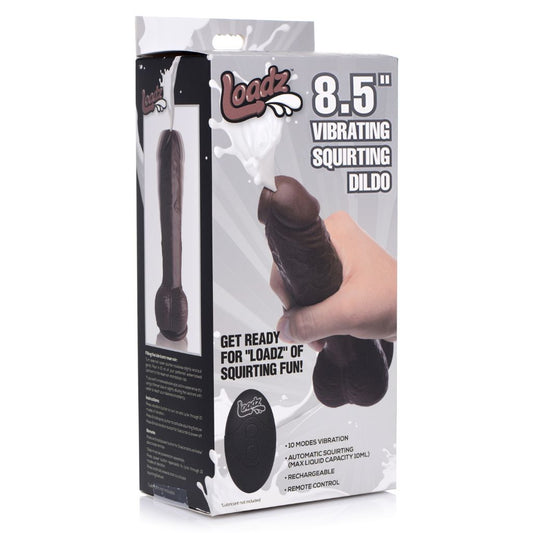 8.5 Inch Vibrating Squirting Dildo with Remote Control - Dark