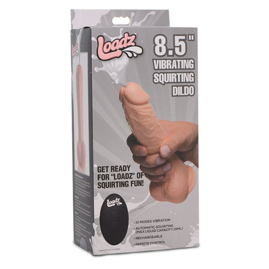 8.5 Inch Vibrating Squirting Dildo with Remote Control - Light