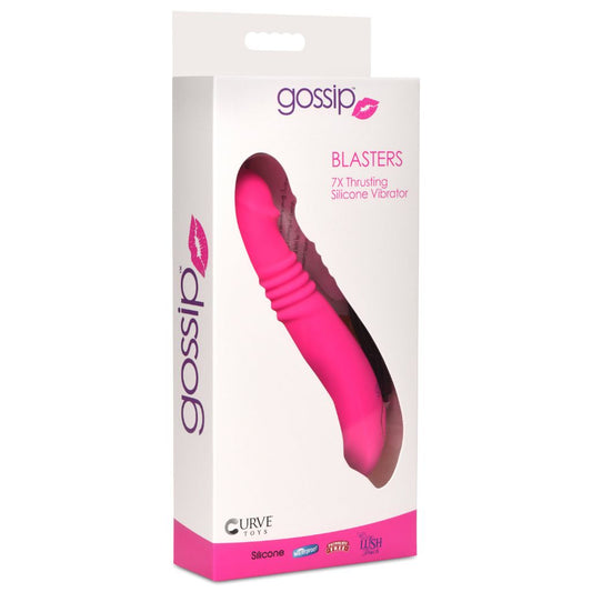 Blaster 7X Thrusting Silicone Vibrator - Pink