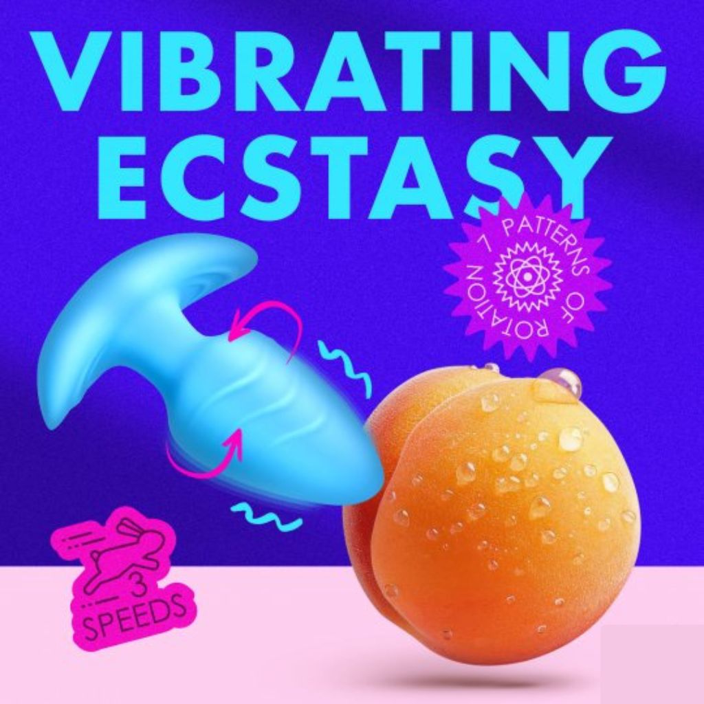 Rotating and Vibrating Silicone Butt Plug