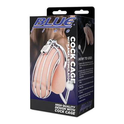 Blue Line Cock Cage w-Anal Stimulator