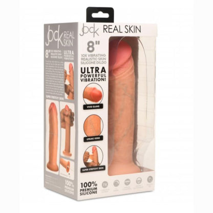 10X Real Skin 8 inch Vibrating Dildo