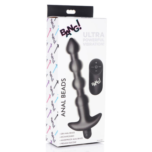 Remote Control Vibrating Silicone Anal Beads - Black