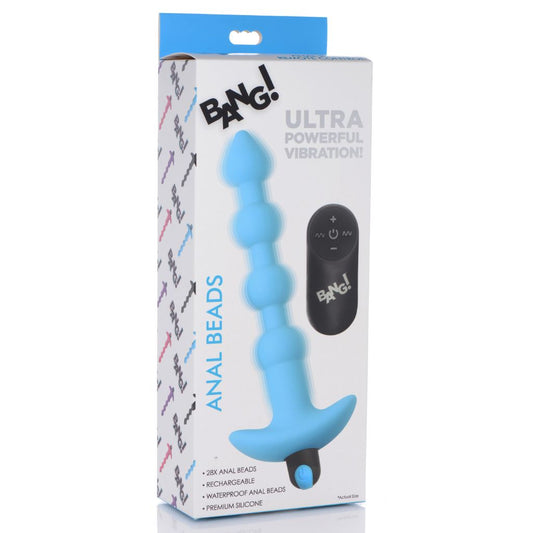 Remote Control Vibrating Silicone Anal Beads - Blue