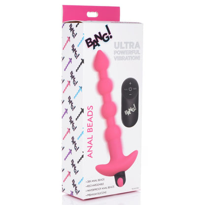 Remote Control Vibrating Silicone Anal Beads - Pink