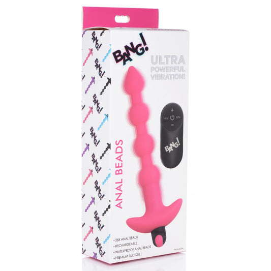 Remote Control Vibrating Silicone Anal Beads - Pink