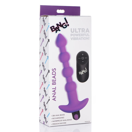 Remote Control Vibrating Silicone Anal Beads - Purple