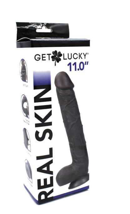 Get Lucky Real Skin 11” Dual Layer Dildo