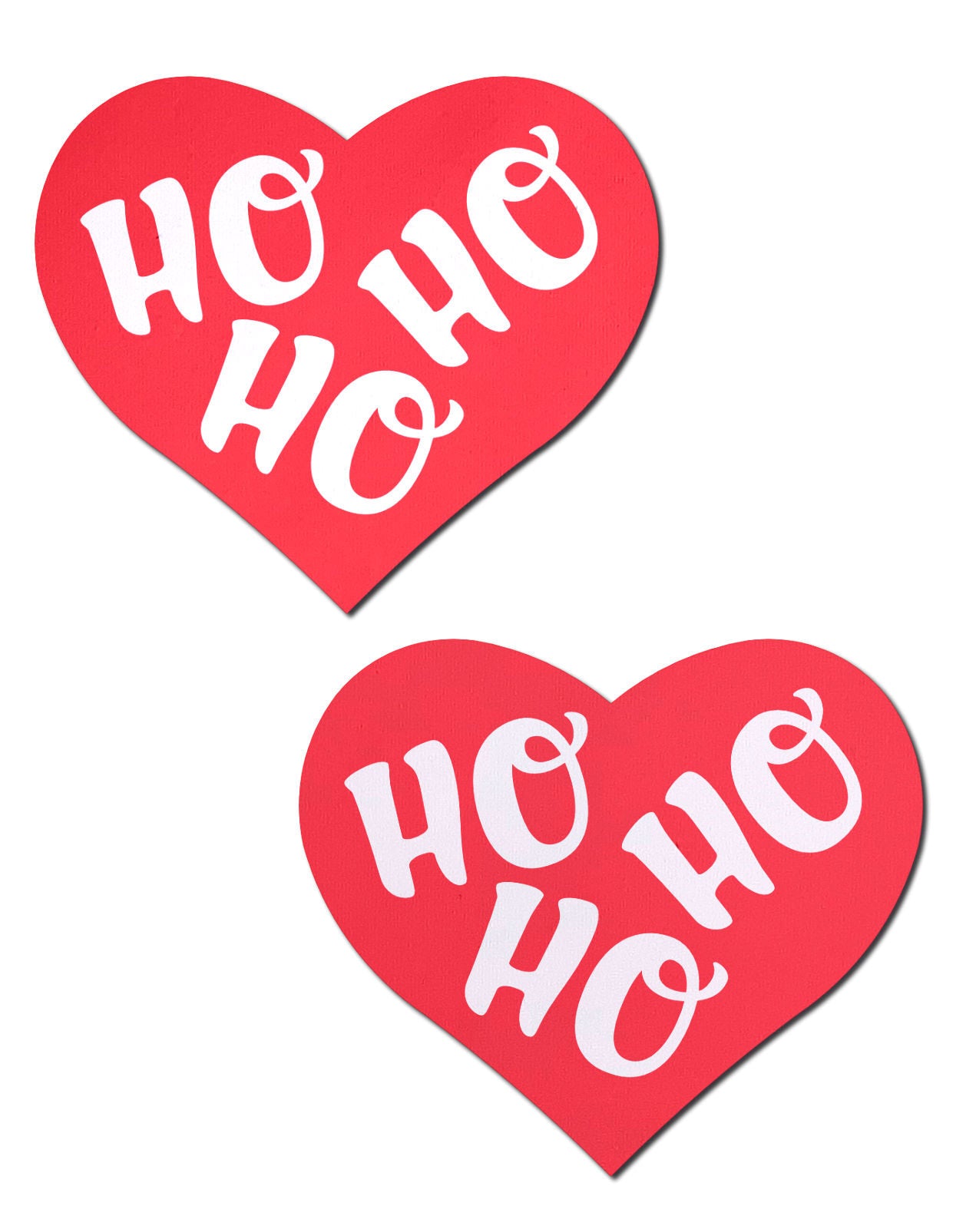 Love: Red and White Ho Ho Ho Hearts Nipple Pasties by Pastease® o-s