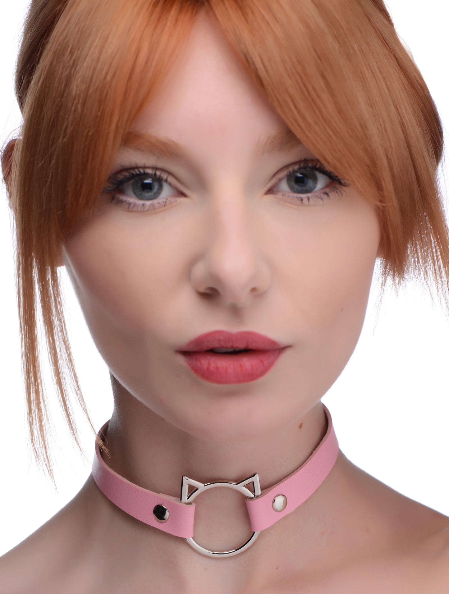 Kinky Kitty Ring Slim Choker - Pink