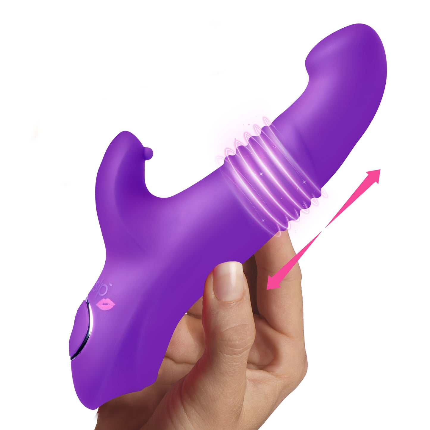 Blaster 7X Thrusting Silicone Rabbit Vibrator - Purple