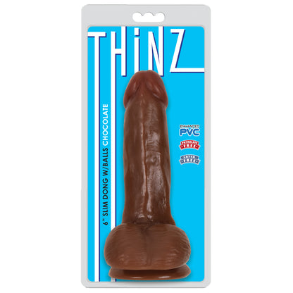 6 Inch Slim Dildo with Balls - Medium