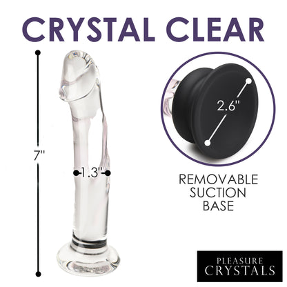 Glass Dildo with Silicone Base - 7 Inch