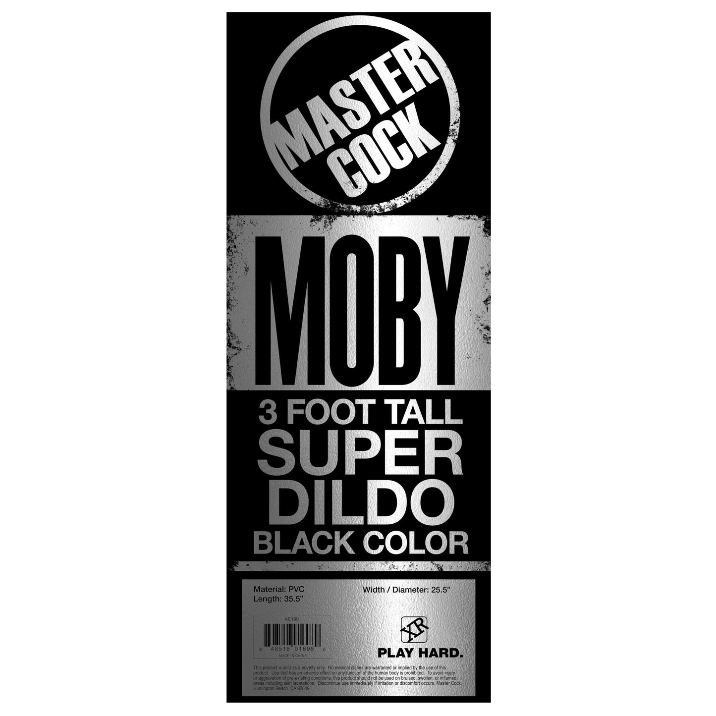 Moby Huge 3 Foot Tall Super Dildo - Black