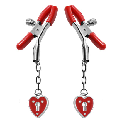 Captive Heart Padlock Nipple Clamps