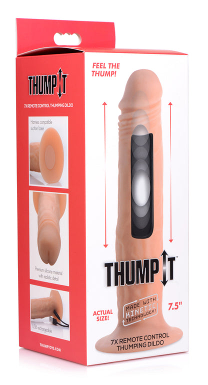 Kinetic Thumping 7X Remote Control Dildo - Medium