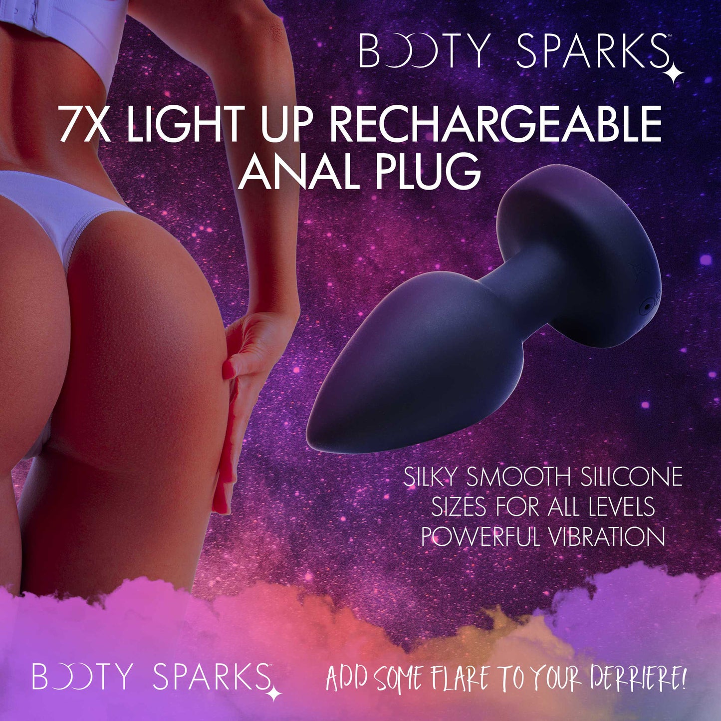 7X Light Up Rechargeable Anal Plug - Large