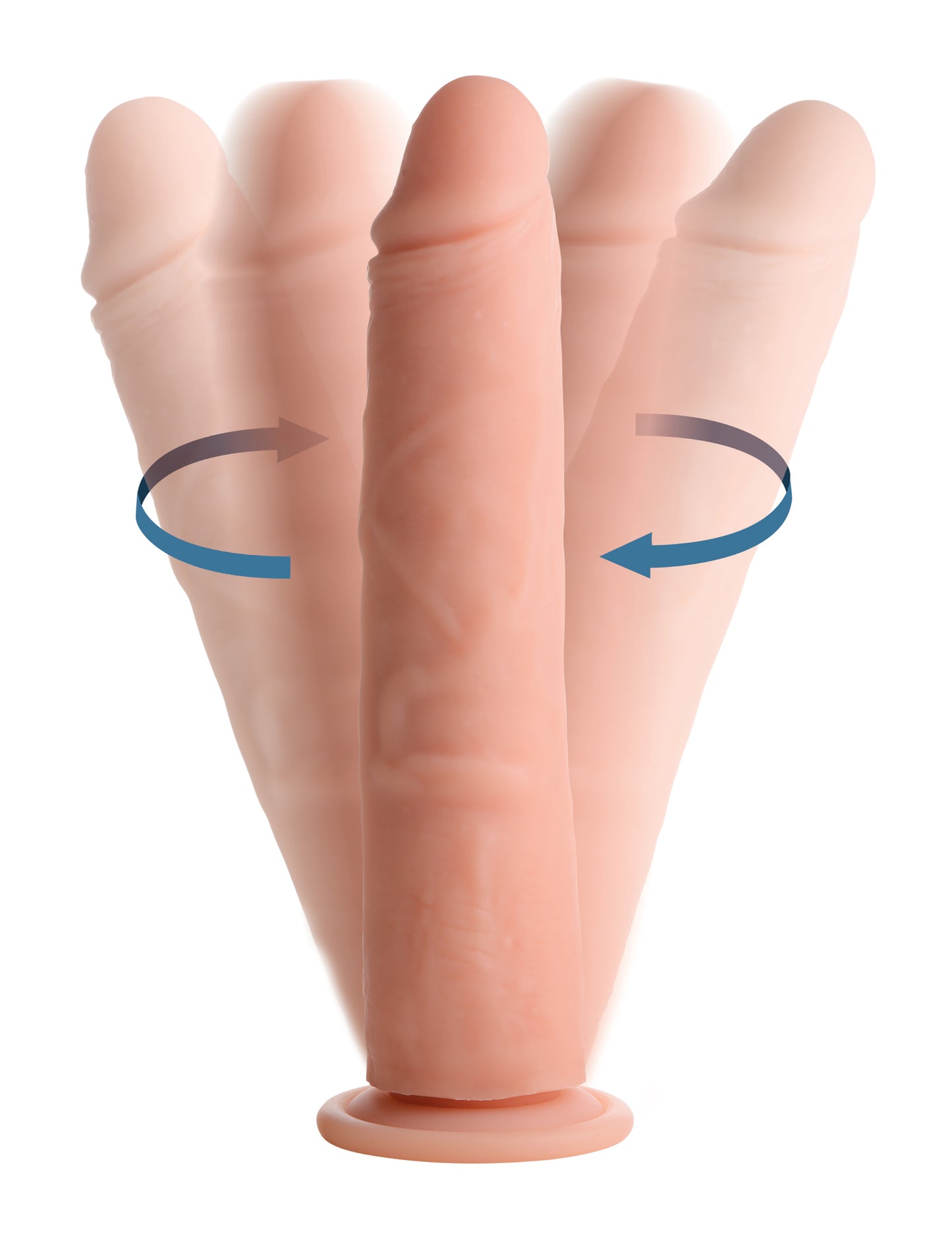 Vibrating and Rotating Remote Control Silicone Dildo - 9 Inch
