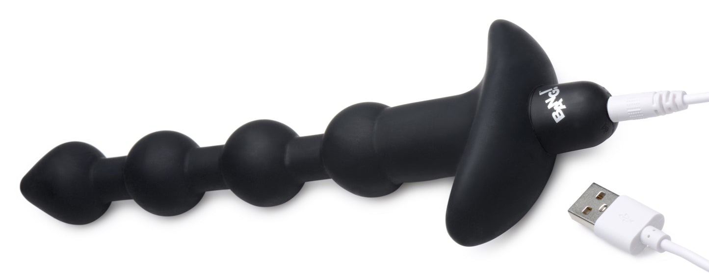 Remote Control Vibrating Silicone Anal Beads - Black