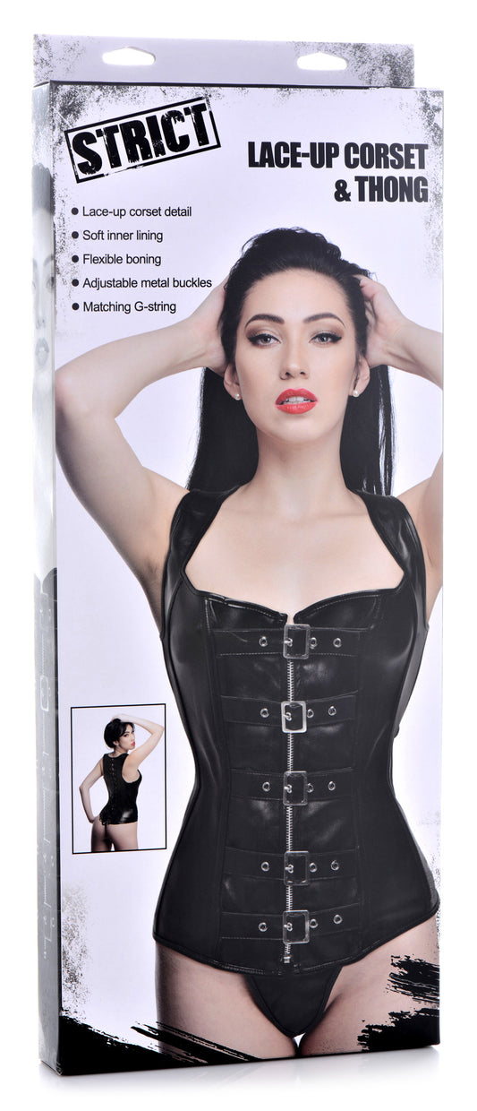 Lace-up Corset and Thong - XLarge