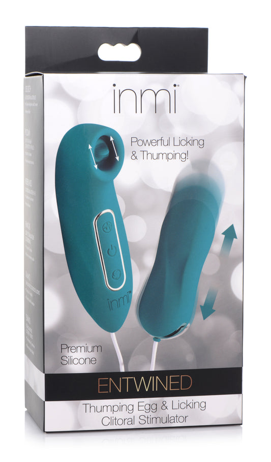 Entwined Silicone Thumping Egg and Licking Clitoral Stimulator