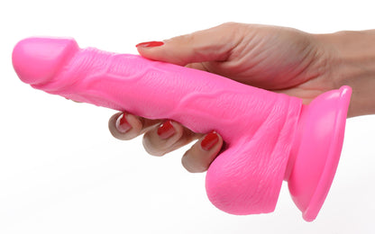 6.5 Inch Dildo with Balls - Pink