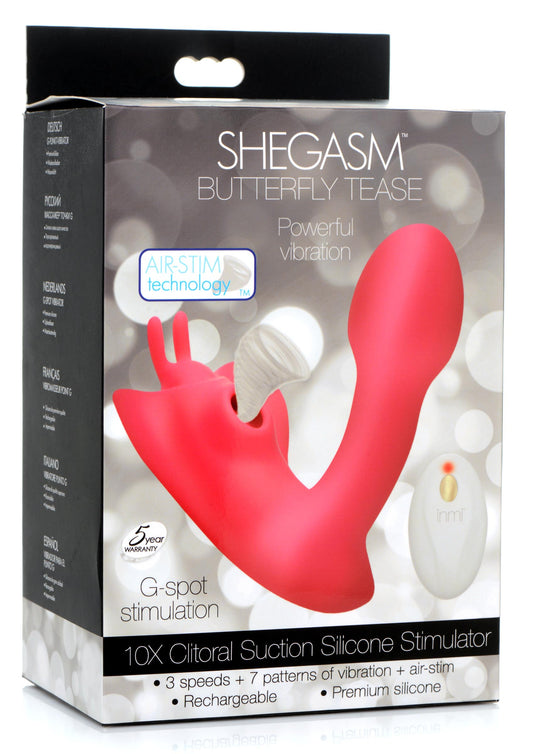 Butterfly Tease 10X Clitoral Suction Silicone Stimulator