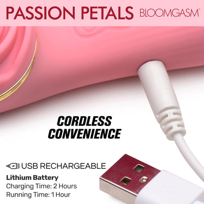 Passion Petals 10X Silicone Suction Rose Vibrator - Pink