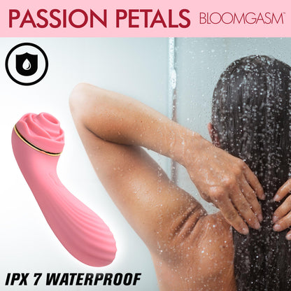 Passion Petals 10X Silicone Suction Rose Vibrator - Pink