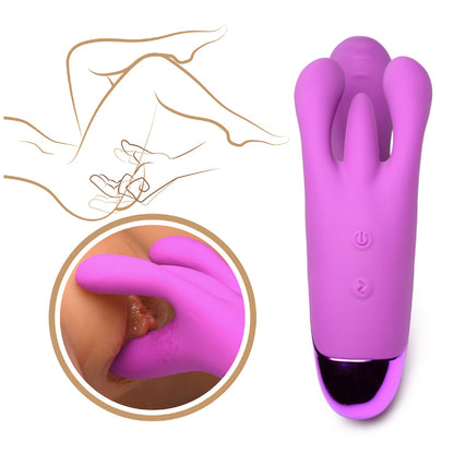 10X Triple Rabbit Silicone Vibrator - Purple