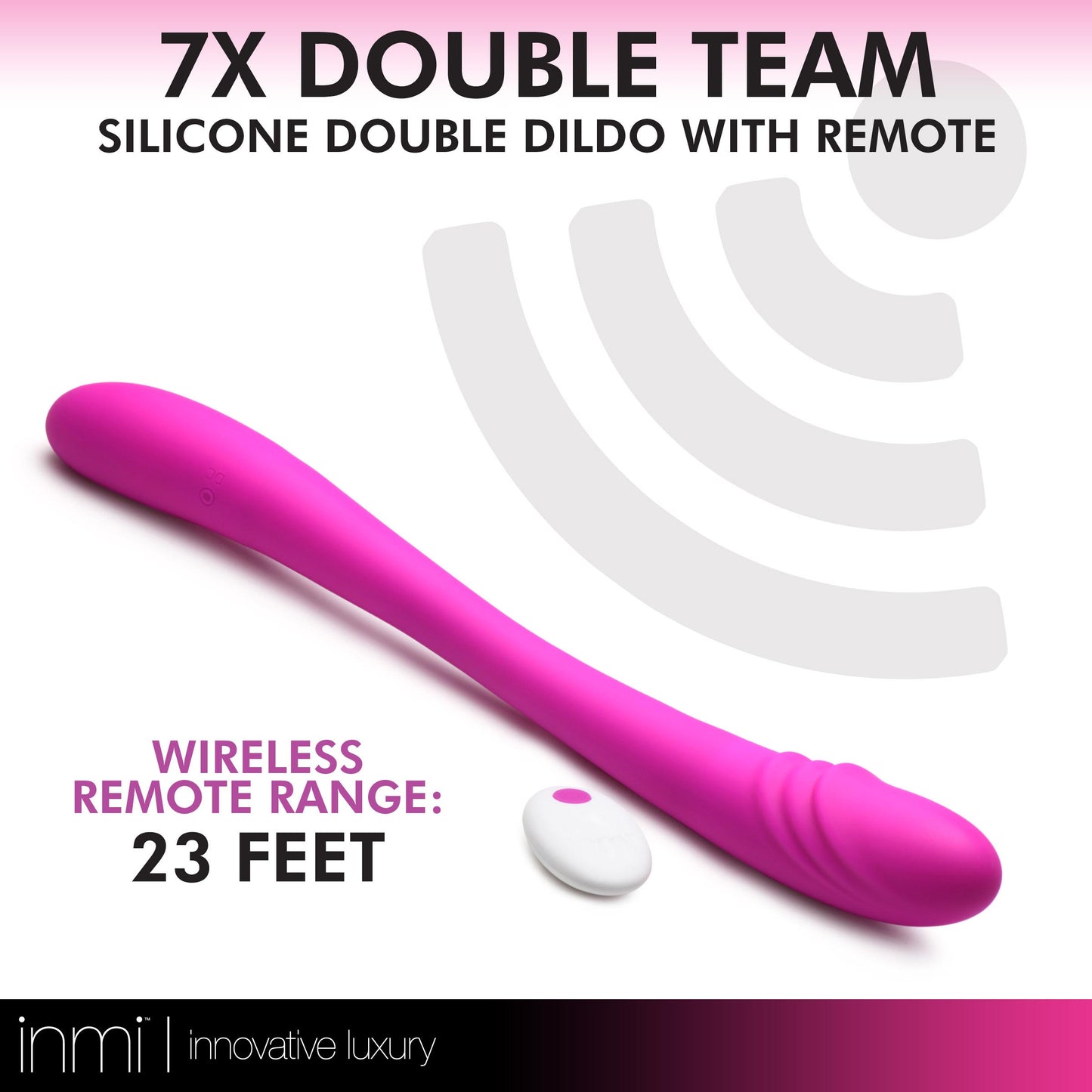 7X Double Team Silicone Double Dildo with Remote