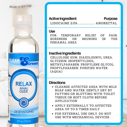 CleanStream Relax Desensitizing Anal Lube 4 oz