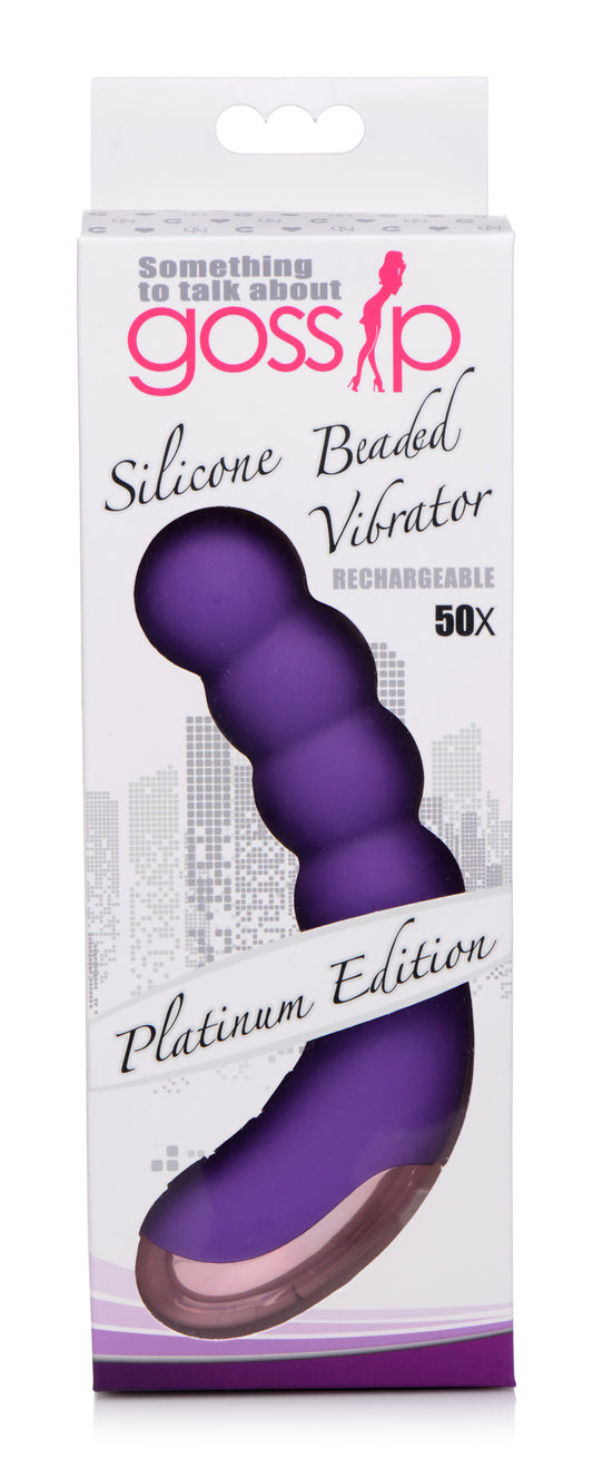 50X Silicone Beaded Vibrator - Purple