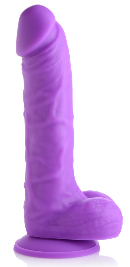 7 Inch Silicone Dildo with Balls - Grape