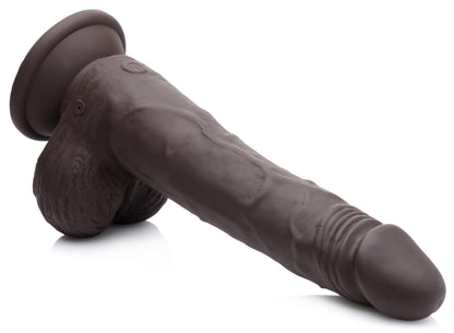 Thrusting and Vibrating 8 Inch Dildo - Dark