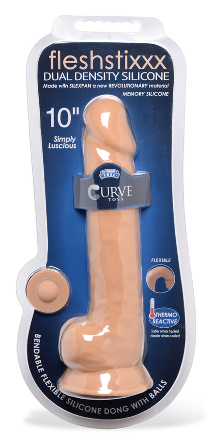 Silexpan Medium Hypoallergenic Silicone Dildo with Balls - 10 Inch