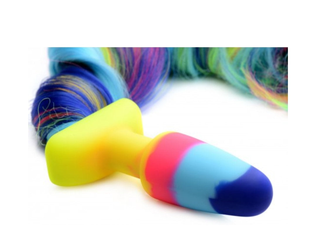 Rainbow Unicorn Tail Anal Plug