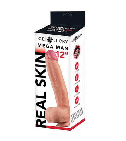 Get Lucky 12" Silicone Dong-Tan