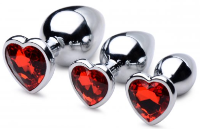 Red Heart Gem Anal Plug Set