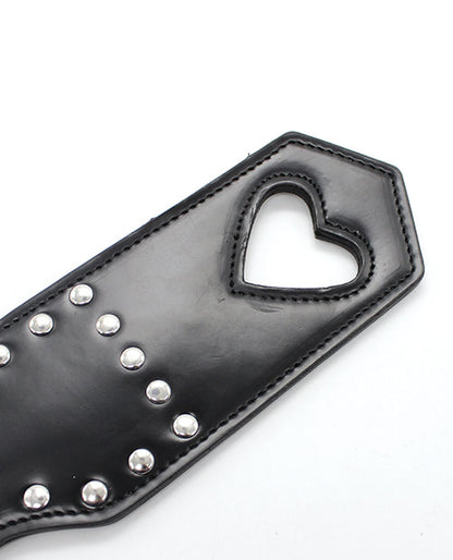 Plesur Cut-Out Heart w-Studs Paddle - Black