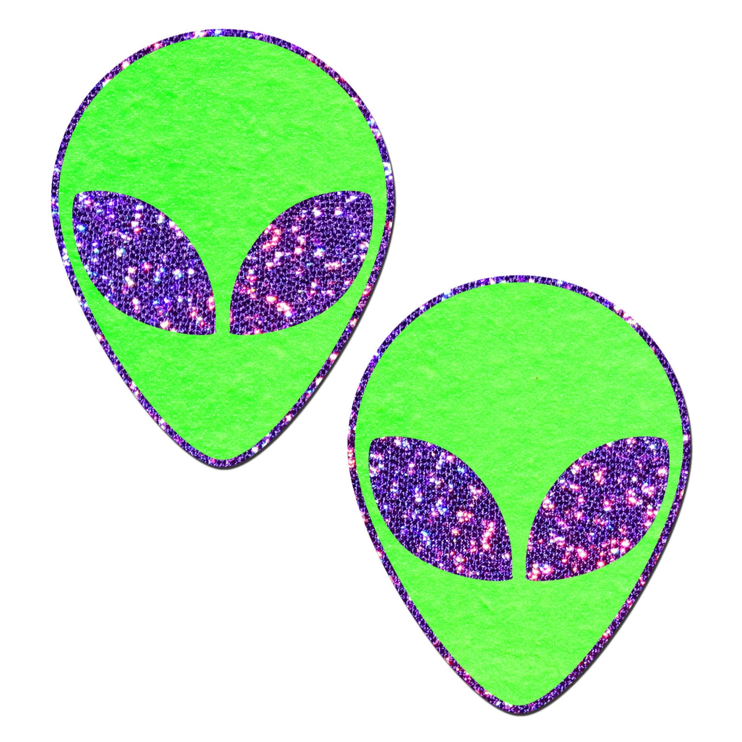 Alien: Glow-In-The-Dark with Glittering Black Eyes Nipple Pasties by Pastease® o-s